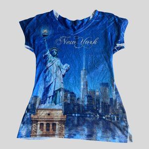 New York Rhinestone Mesh Top